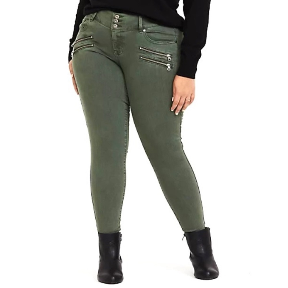 Torrid‎ Thyme high rise multi zip skinny jegging size 24R
